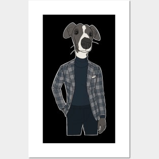 Adorable Italian greyhound sporting a super dapper mens suit Posters and Art